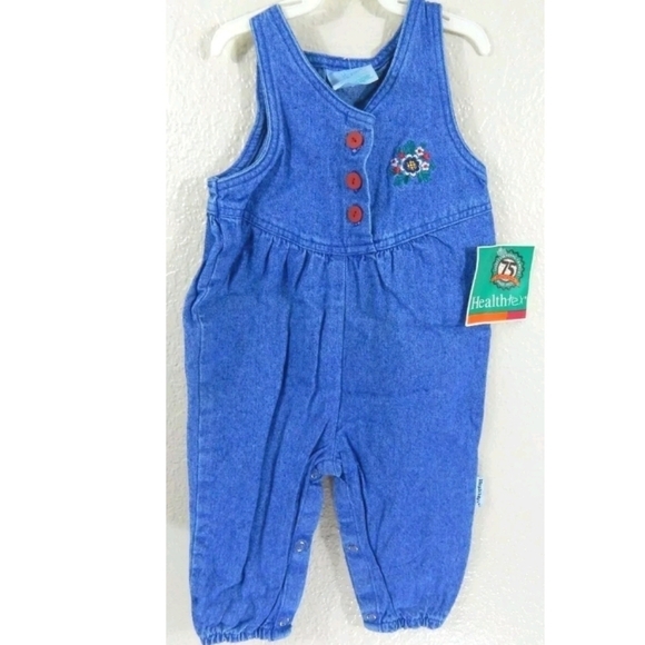 Healthtex Vintage Denim Embroidered Overalls - Picture 1 of 3